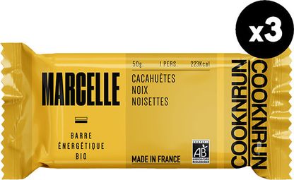 Barres énergétiques bio Marcelle | Cacahuètes  Noix et Noisettes x3