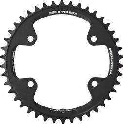 PLATEAU GRAVEL 4BRA D.110 POUR SHIMANO GRX MONO TA X110 ONE 42DTS COMPATIBLE RX600-RX810 NOIR  10-11V.