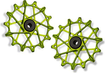 Paar Garbaruk Derailleurwieltjes voor Shimano 12v Groen