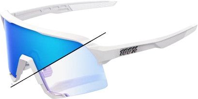 100PRCT S3 Bastille Pearl White Glitter - Blue Mirror Photochromic Goggles