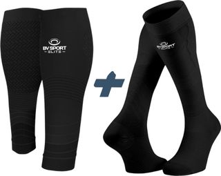 Elite BV Sport Performance Pack: Compression Sleeves + Recovery Socks - Black