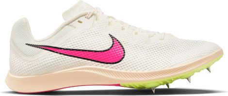 Zapatillas de Atletismo <strong>Nike Zoom Rival Distance</strong> Unisex Blanco Rosa Amarillo