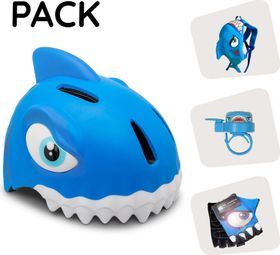 Crazy Safety pack - Casque Requin Bleu pour enfants  sac à dos  sonnette  gants