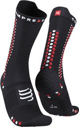 Paire de Chaussettes Compressport Pro Racing Socks v4.0 Bike Noir / Rouge