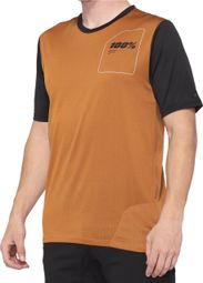 Kurzarmtrikot 100% Ridecamp Terracota Schwarz