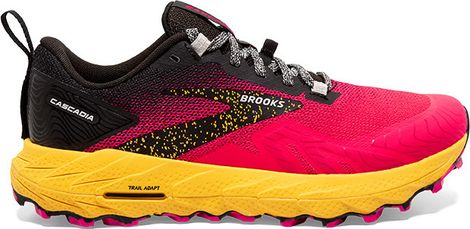 Brooks Cascadia 17 Pink Yellow Women's Trail Shoes