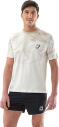 Maillot manches courtes Compressport Performance Blanc/Marron Homme