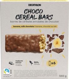 Barres céréales enrobées Decathlon Nutrition Chocolat/Banane - 6x30g