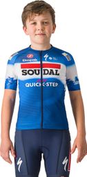 Castelli Aero Kid Soudal Quick-Step 2024 Korte Mouw Trui Blauw