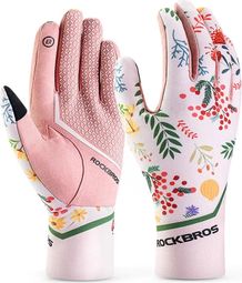 Cycling gloves non slip women pink