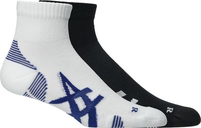 Asics AEG Cushioned Run Quarter Socken Weiß/Schwarz (2 Paar)
