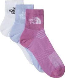 3 Paires de Chaussettes Courtes The North Face Multi Sport Blanc/Violet/Bleu (x3)