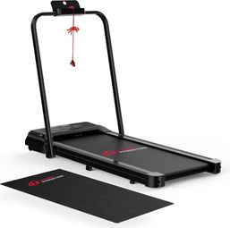 Tapis de course Fitness Q2-1 avec poignées compact Noir avec tapis