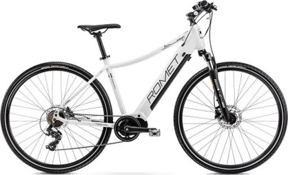 Vélo VTC Electrique 28  Femme - ROMET - Orkan 1 Moteur Central - NOIR/BLANC