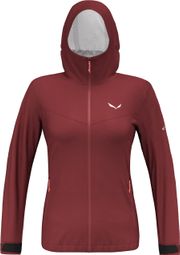 Salewa Puez Aqua Women's Waterproof Jacket Bordeaux Red