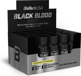 Boîte Black Blood Shot (20x60ml) - Biotech Usa - Limonade - Shooters énergétiques