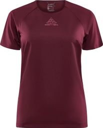 Camiseta de manga corta para mujer CRAFT Pro Trail Burdeos