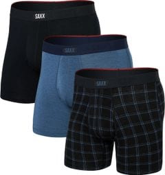 SAXX Vibe Xtra Black/Blue Men's Boxer 3-Pack