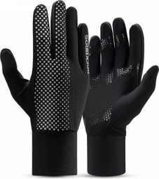 Paire de gants de cyclisme plein doigt respirants antidérapants noir