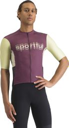 Sportful Supergiara Logo Jersey met korte mouwen bordeaux/geel
