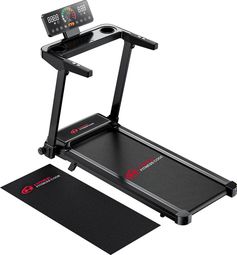 Tapis de course Fitness Q8 avec poignées pliable compact Noir avec tapis