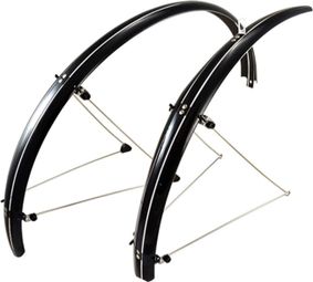 Garde-boue Vélo VTT Et City : Finition Inox Argent, 60mm, Jeu De Tringles Pour Roues 26" & 650b