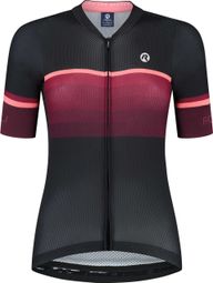 Maillot Manches Courtes Velo Rogelli Impress II - Femme - Bourgogne/Corail/Noir