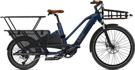 Longtail electric cargo bike O2 Feel Equo Cargo Boost 3.1 Shimano Altus 9V 432 Wh 20/26'' Bleu Boréal  Pack Family