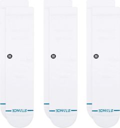 Stance Icon Crew-sokken, wit (3 paar)