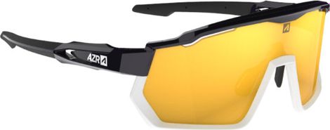 Lunettes AZR Pro Race RX Noir/Blanc Verni / Écran Hydrophobe Or