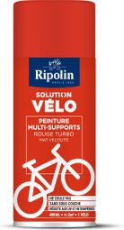 RIPOLIN - Solution Vélo - Aérosol Peinture - Sans Coulure - Finition Mate - Rouge Turbo - 400 ml