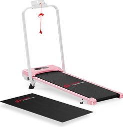 Tapis de course C1 avec main courante Rose avec tapis - 6 km/h - 3.0 HP - Pliable et portable