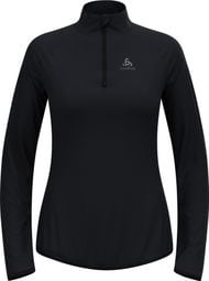 Dames hardloopsweater Odlo Zeroweight Warm 2.0 1/2 Zip Zwart