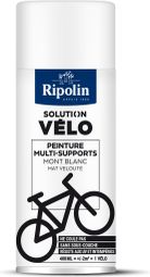 RIPOLIN - Solution Vélo - Aérosol Peinture - Sans Coulure - Finition Mate - Blanc Mont Blanc - 400 ml
