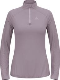 Damen Running Pullover Odlo Zeroweight Warm 2.0 1/2 Zip Mauve