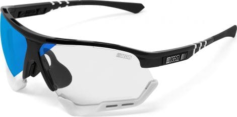 Scicon Sports Aerocomfort SCN XT XL Lunettes De Soleil De Performance Sportive (Miroir Bleu Photochromique Scnxt/Luminosité Noire)