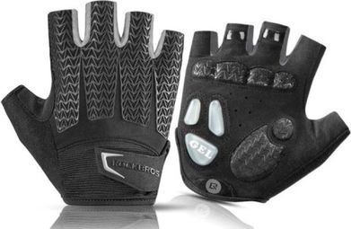 Paire de Gants de Cyclisme Demi-Doigts Extérieurs Respirants noir