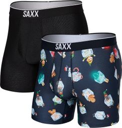 Saxx Volt Breath Mesh Holidays On Ice 2 Pack Boxers Zwart