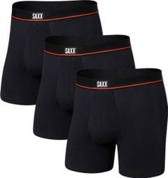 SAXX Non Stop Stretch Cotton Black Men's Boxer 3-Pack