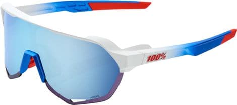100% S2 Total Energies Team Matte White Goggles - Hiper Blue Metallic Multilayer Mirror Lenses