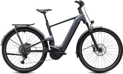 Bicicletta da trekking elettrica a sospensione completa Cube Kathmandu Hybrid One11 HPC Pro 800 con cambio Shimano Cues 11S, batteria da 800 Wh, manubrio da 700 mm, colore grigio Slab, modello 2026