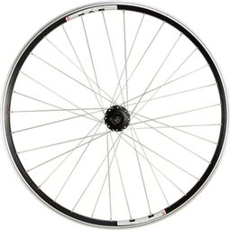 Roue vtc 700x35 disc-v-b arriere m240 alu noir moyeu pour Shimano m475 disc 6 trous pour cassette Shimano-Sram 10-9v. rayons inox