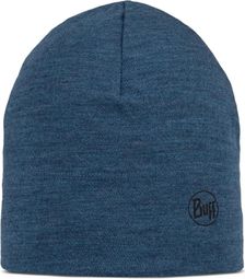 Buff Merino Midweight Beanie Melange Blue