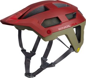 Casque VTT Endura SingleTrack Mips Khaki/Rouge