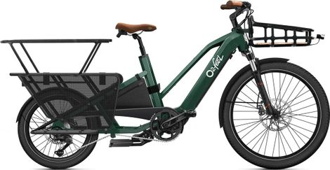 Bicicleta eléctrica de carga Longtail O2 Feel Equo Cargo Power 4.2 Shimano Deore 10V 720 Wh 20/26'' Verde Esmeralda  Pack Familia