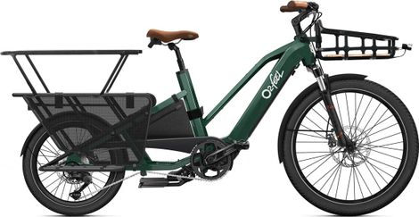 Longtail elektrische cargo bike o2 feel equo cargo power 4.2 shimano deore 10v 720 wh 20/26'' emerald green 2023 pack familie