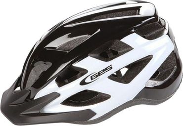 CASQUE VELO ADULTE GES CITY VARIK BLANC-NOIR TAILLE 58-62 AVEC VISIERE ET SYSTEM FIT LOCK (VENDU A L'UNITE EN BOITE)