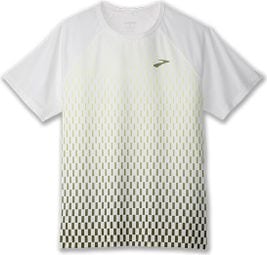 Camiseta de manga corta Brooks Atmosphere Run Blanco Amarillo para hombre