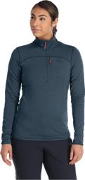 Pull Polaire Demi-Zip Femme Rab Ascendor Light Bleu