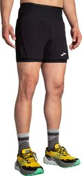 Short 2-en-1 Brooks High Point Trail 5inch Noir Homme